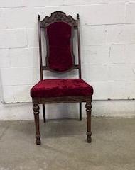 Vintage Wooden Table with Velvet Chairs