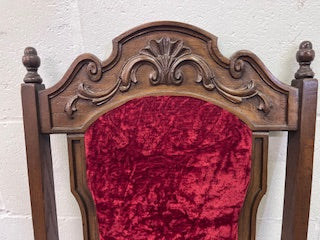 Vintage Wooden Table with Velvet Chairs