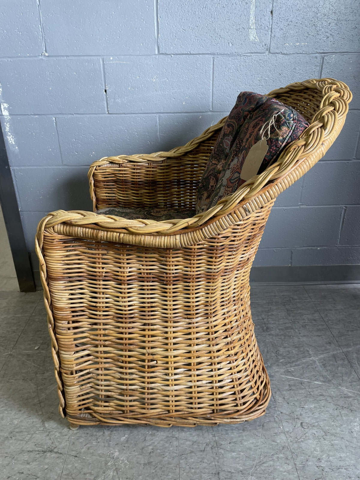 Rattan Chair with Fabric Cushions