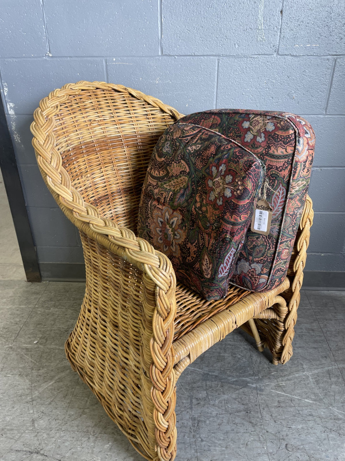 Rattan Chair with Fabric Cushions