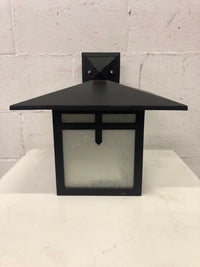 Black Frosted Glass Outdoor Wall Sconce