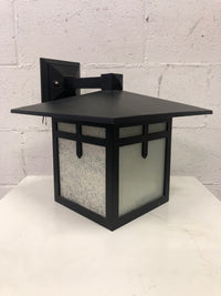 Black Frosted Glass Outdoor Wall Sconce