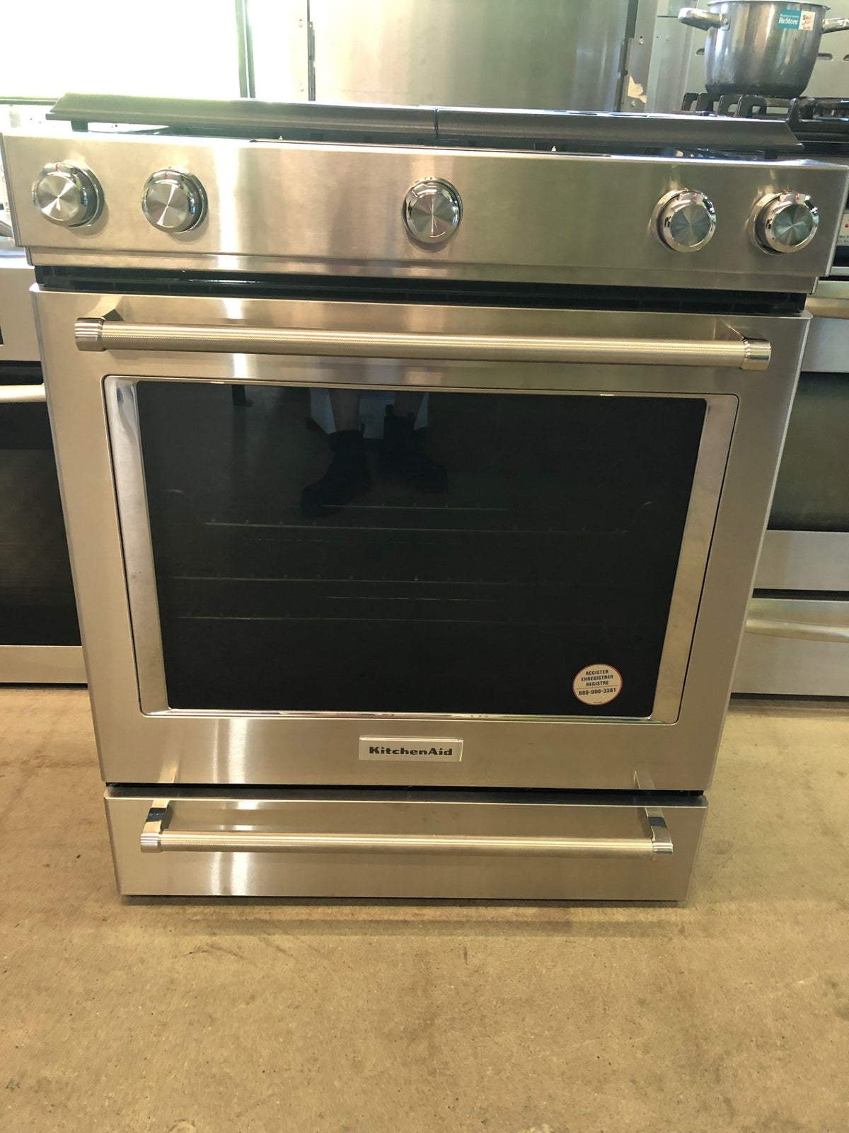 KitchenAid 30-Inch 5-Burner Gas Convection Front Control Range