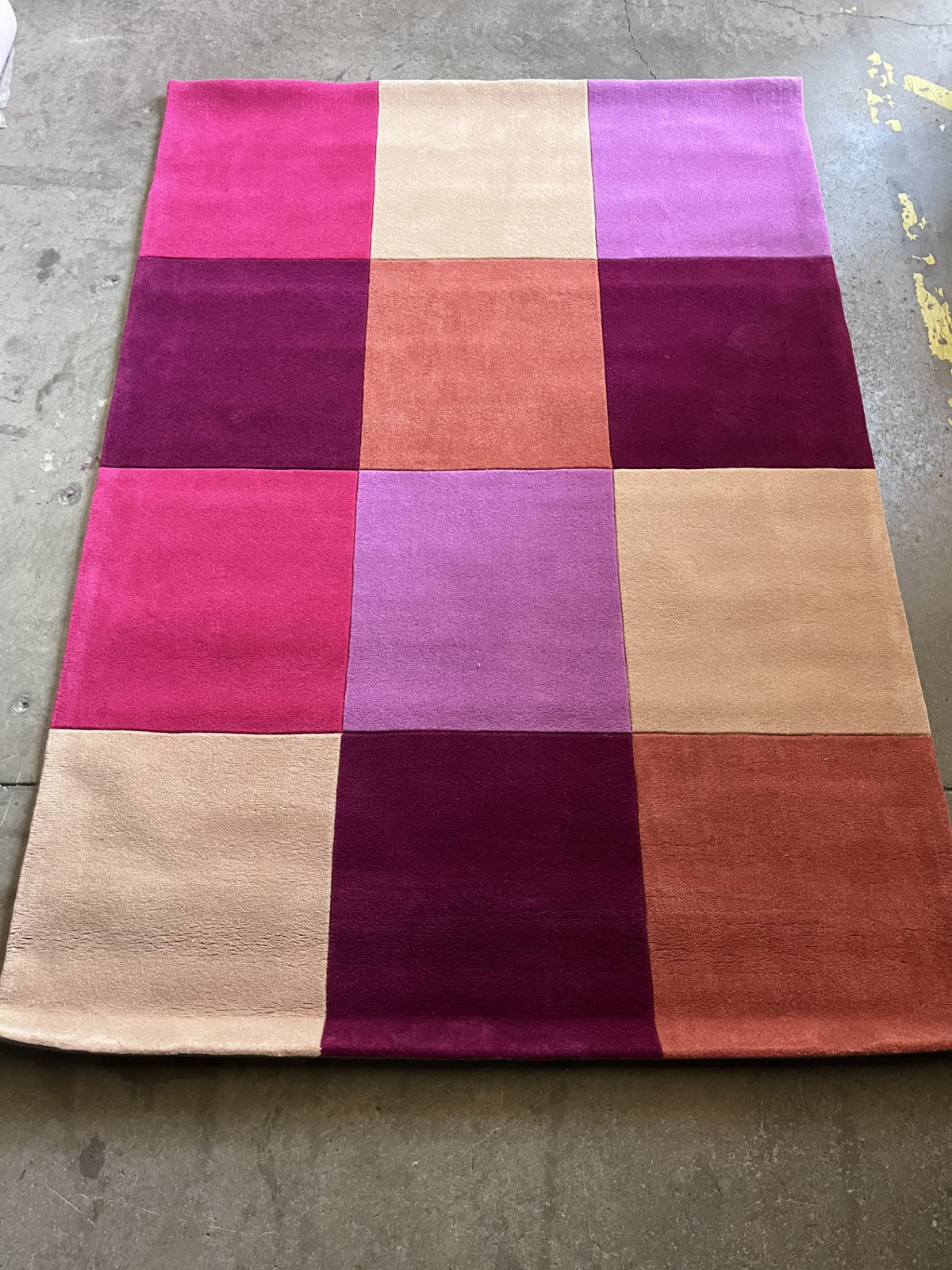 5 x 8' Pinks and Purple Checkerbox Carpet