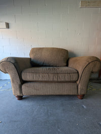 Brown Armchair with Contrast Trim