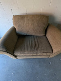Brown Armchair with Contrast Trim