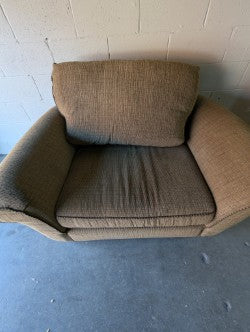 Brown Armchair with Contrast Trim