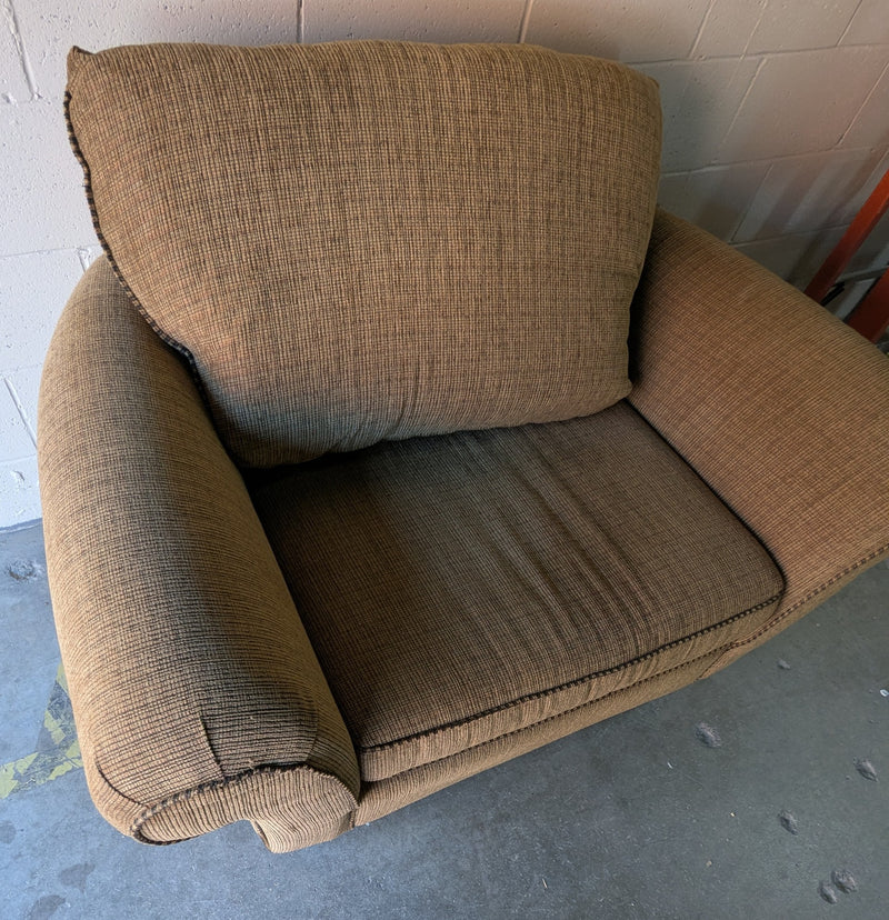 Brown Armchair with Contrast Trim