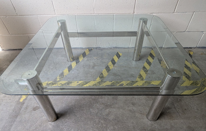 Glass & Chrome Square Coffee Table