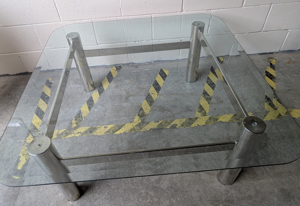 Glass & Chrome Square Coffee Table