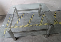 Glass & Chrome Square Coffee Table
