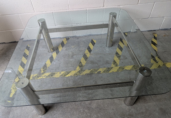 Glass & Chrome Square Coffee Table