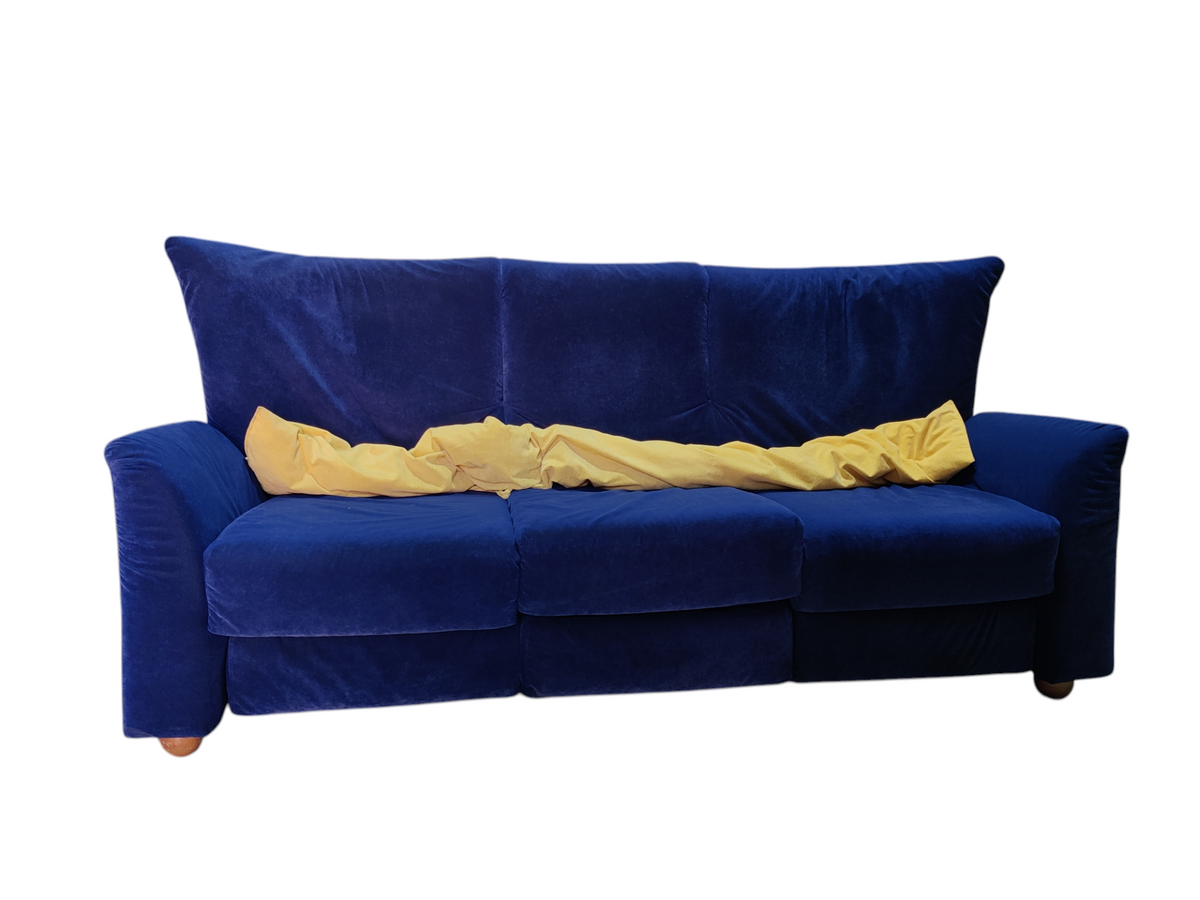 Navy Upholstered Pull Out Sofa
