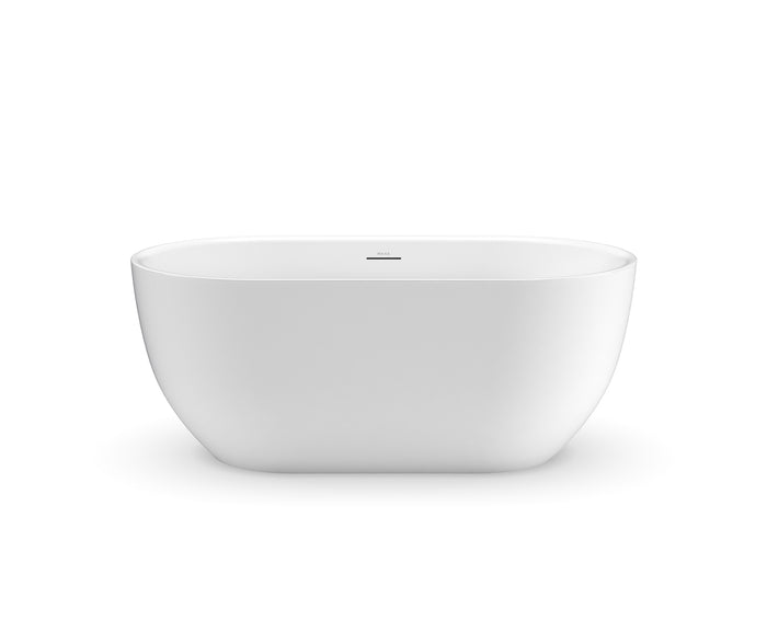Tosca 59x32-inch Acrylic Freestanding Center Drain Bathtub in Matte White