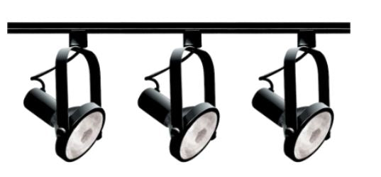 4 ft. 3-Light Black Gimbal Track Lighting Kit