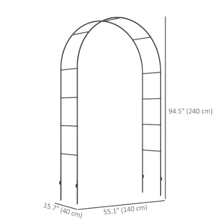 Outsunny Decorative Garden Trellis Arch Party Photo Prop