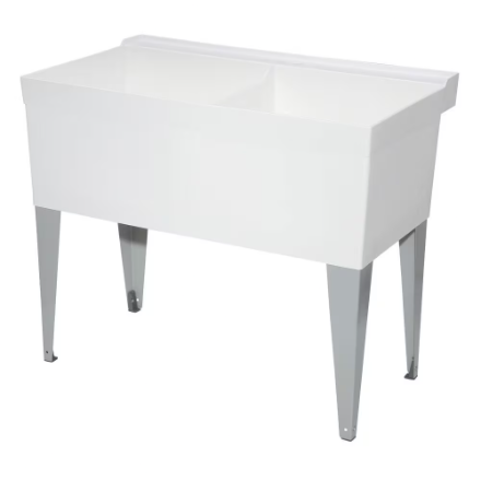 MUSTEE Utilatwin Double Laundry Tub Floor Mount 40 Inch x24 Inch