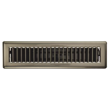 HDX 2.25-in x 12-in Floor Register, Steel, Louvered, Antique Nickel