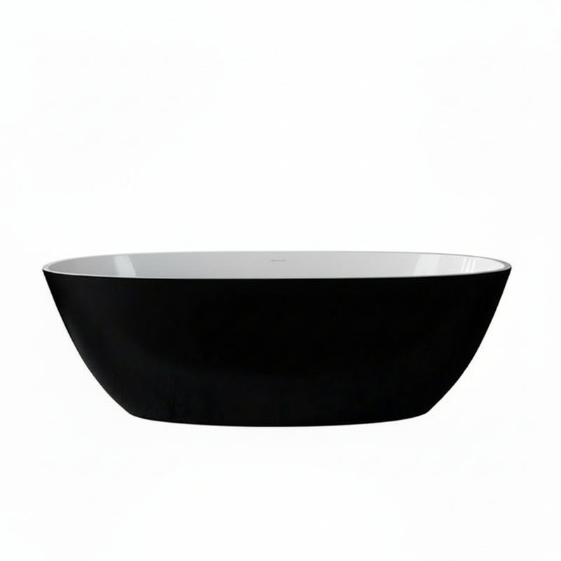 Victoria + Albert 67" Freestanding Black & White Limestone Bathtub