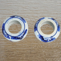 Vintage Chinese Blue and White Porcelain Napkin Ring - Set of 2