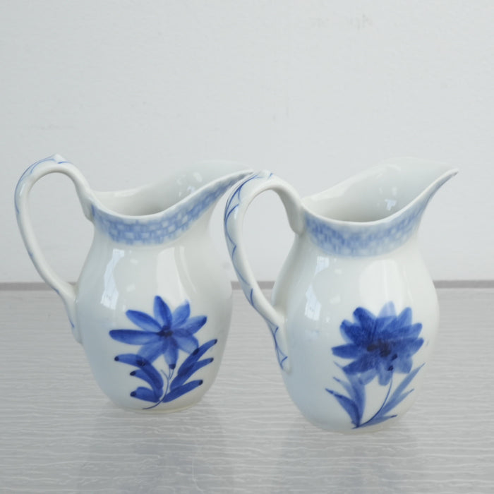 Vintage Thai Blue and White Porcelain Pitcher - Set of 2