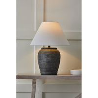 Viviane 22-inch H Table Lamp w/ Aged Ceramic Base and Fabric Shade