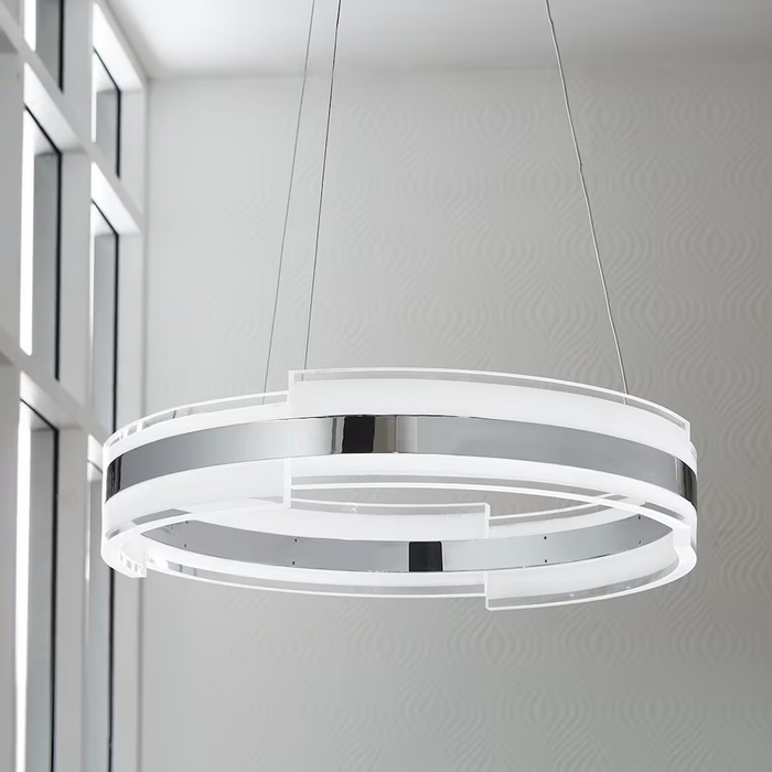 Home Decorators Circular LED Pendant Lighting in Chrome, 33414-HBC