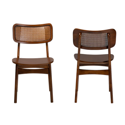 Walnut Brown Dining Chair Set of 2