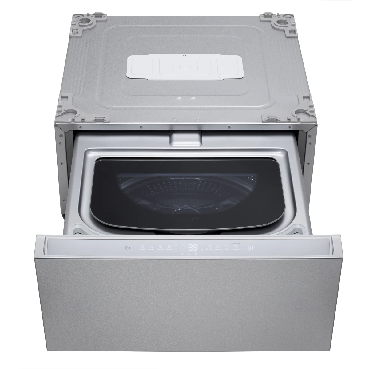 SIGNATURE 1.0 cu. ft. 29 in. SideKick Pedestal Washer for Front Load Washer in Brushed Platinum Steel