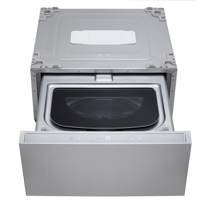 SIGNATURE 1.0 cu. ft. 29 in. SideKick Pedestal Washer for Front Load Washer in Brushed Platinum Steel