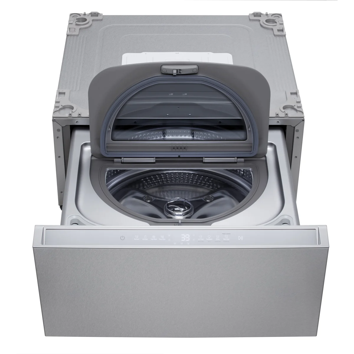 SIGNATURE 1.0 cu. ft. 29 in. SideKick Pedestal Washer for Front Load Washer in Brushed Platinum Steel