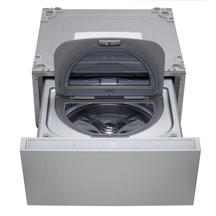 SIGNATURE 1.0 cu. ft. 29 in. SideKick Pedestal Washer for Front Load Washer in Brushed Platinum Steel