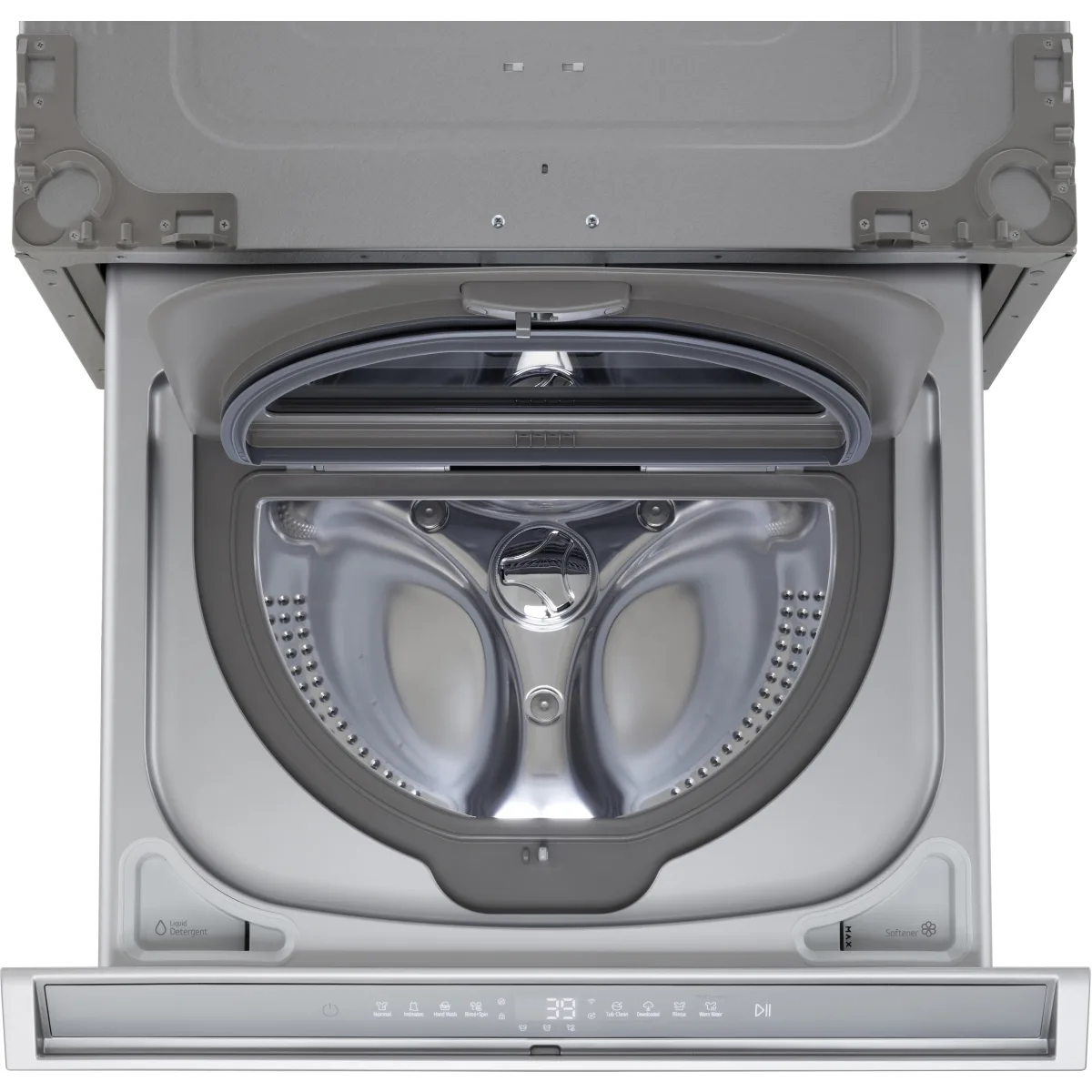 SIGNATURE 1.0 cu. ft. 29 in. SideKick Pedestal Washer for Front Load Washer in Brushed Platinum Steel