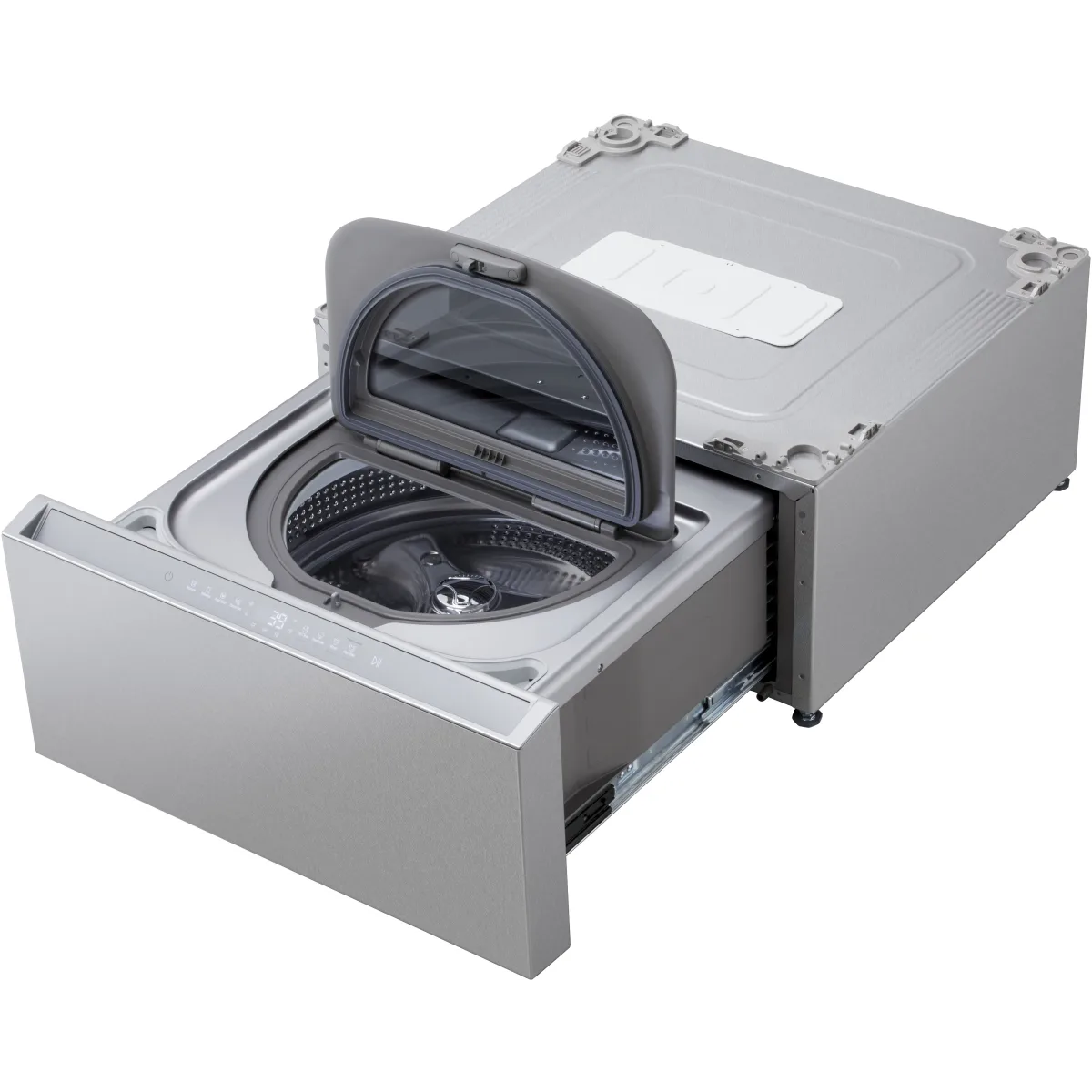 SIGNATURE 1.0 cu. ft. 29 in. SideKick Pedestal Washer for Front Load Washer in Brushed Platinum Steel