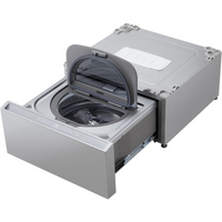 SIGNATURE 1.0 cu. ft. 29 in. SideKick Pedestal Washer for Front Load Washer in Brushed Platinum Steel