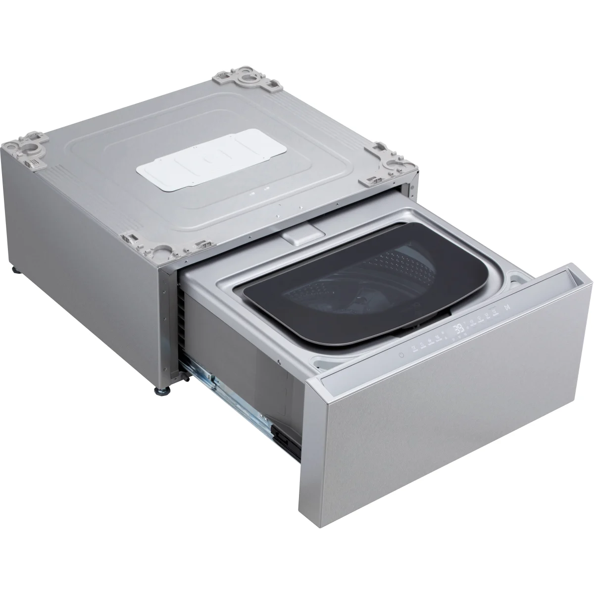 SIGNATURE 1.0 cu. ft. 29 in. SideKick Pedestal Washer for Front Load Washer in Brushed Platinum Steel