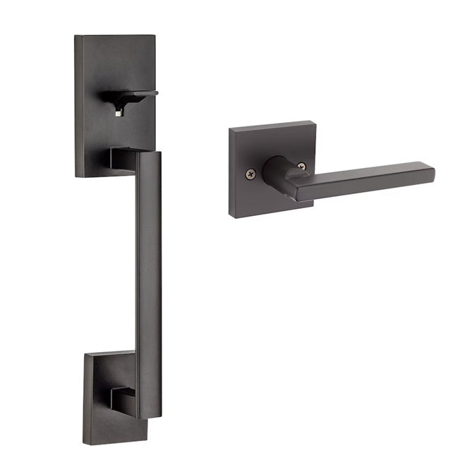 Weiser San Clemente x Halifax Matte Black Lower Half Exterior Door Handle Set/Entry Door Handle
