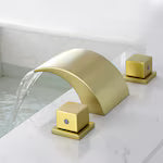Brushed Gold Waterfall Bathroom Faucet
