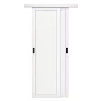 48 in. x 80 in. 1-Panel White Primed Finished MDF Sliding Door with Hardware