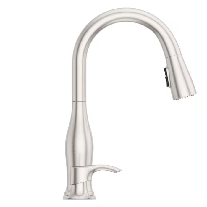 Wray 1-Handle Stainless Steel Pull Out Kitchen Faucet w/ Soap Dispenser