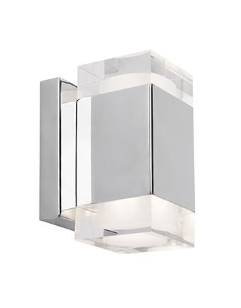 1-Light LED Wall Sconce w/ Clear Crystal Diffusers in Chrome