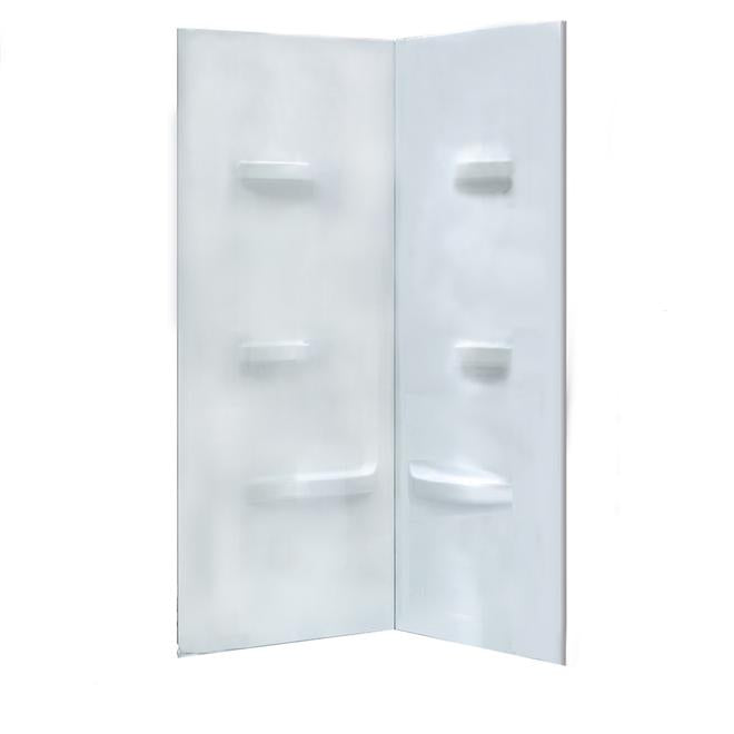 OVE Decors Emily-Swift 31.42 x 73.62-in White ABS 4-Shelf Corner Shower Walls