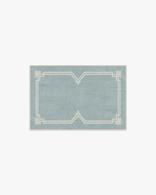 3' x 2' The Hiltons Chrysler Border Chambray Blue Rug