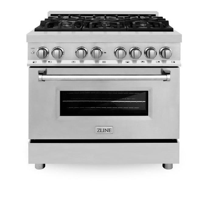 ZLINE 36” 4.6 cu. ft. Range with Gas Stove and Electric Oven in Stainless Steel