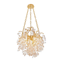 10-Light Gold Chandelier w/Clear and Champagne Glass