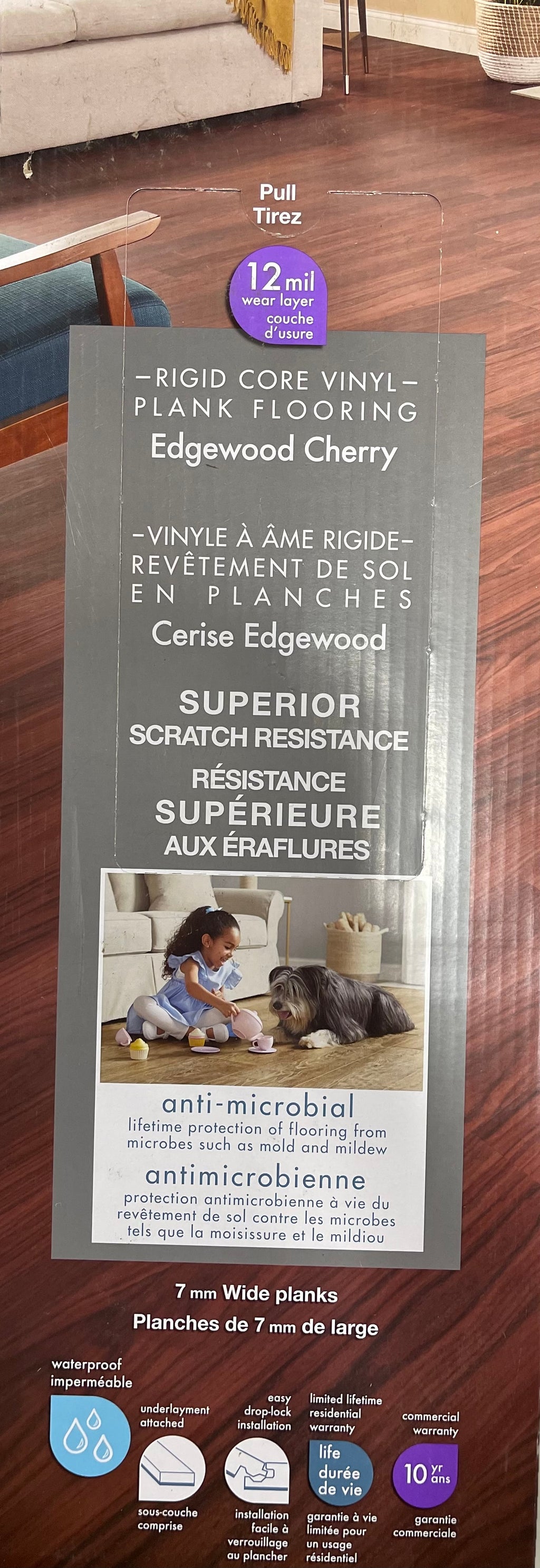 Edgewood Cherry RIGID CORE VINYL-PLANK FLOORING