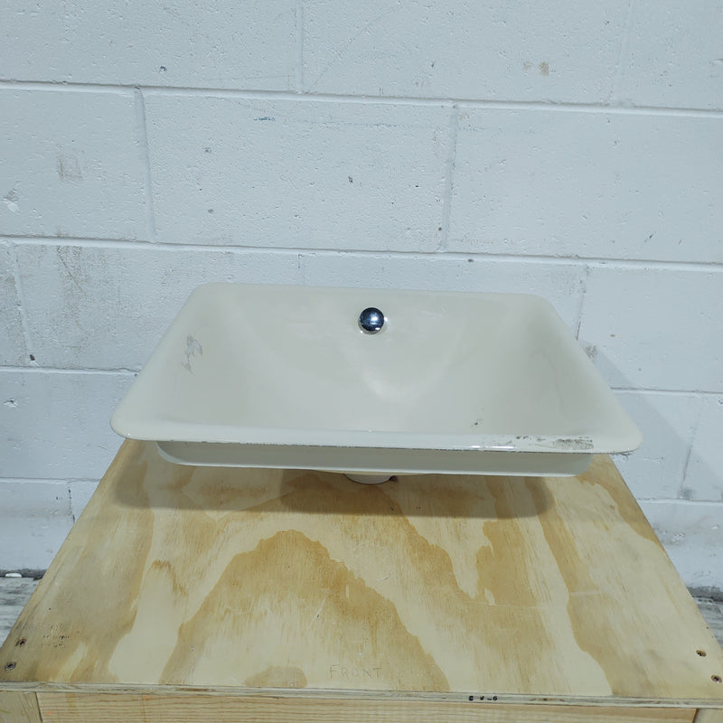 18.5"w Beige Rectangular sink