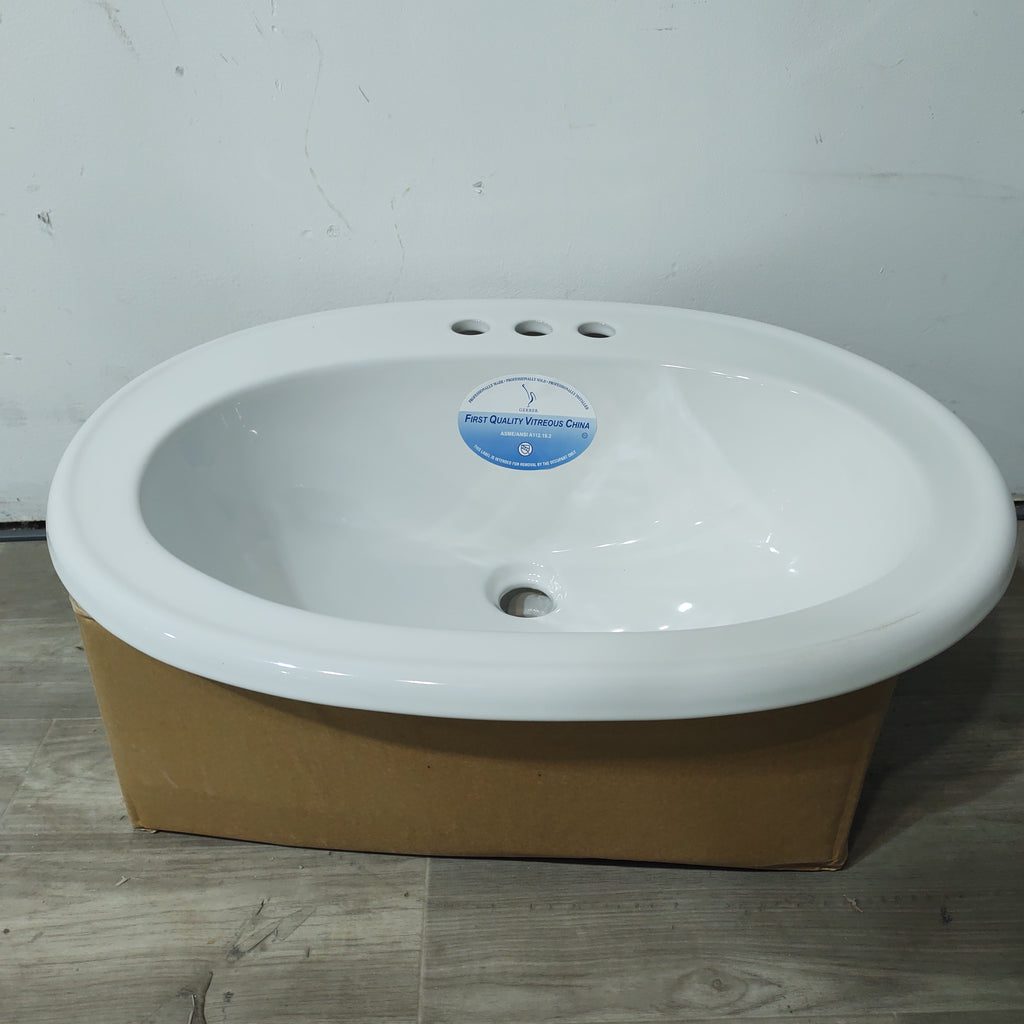 19.5" x 24.5" Gerber White Oval Sink (12814)
