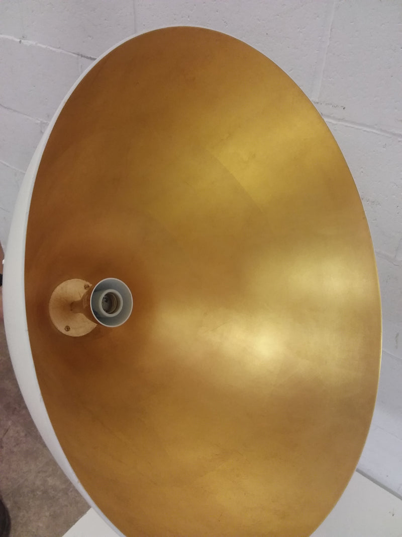White Pendant Light with Gold Interior
