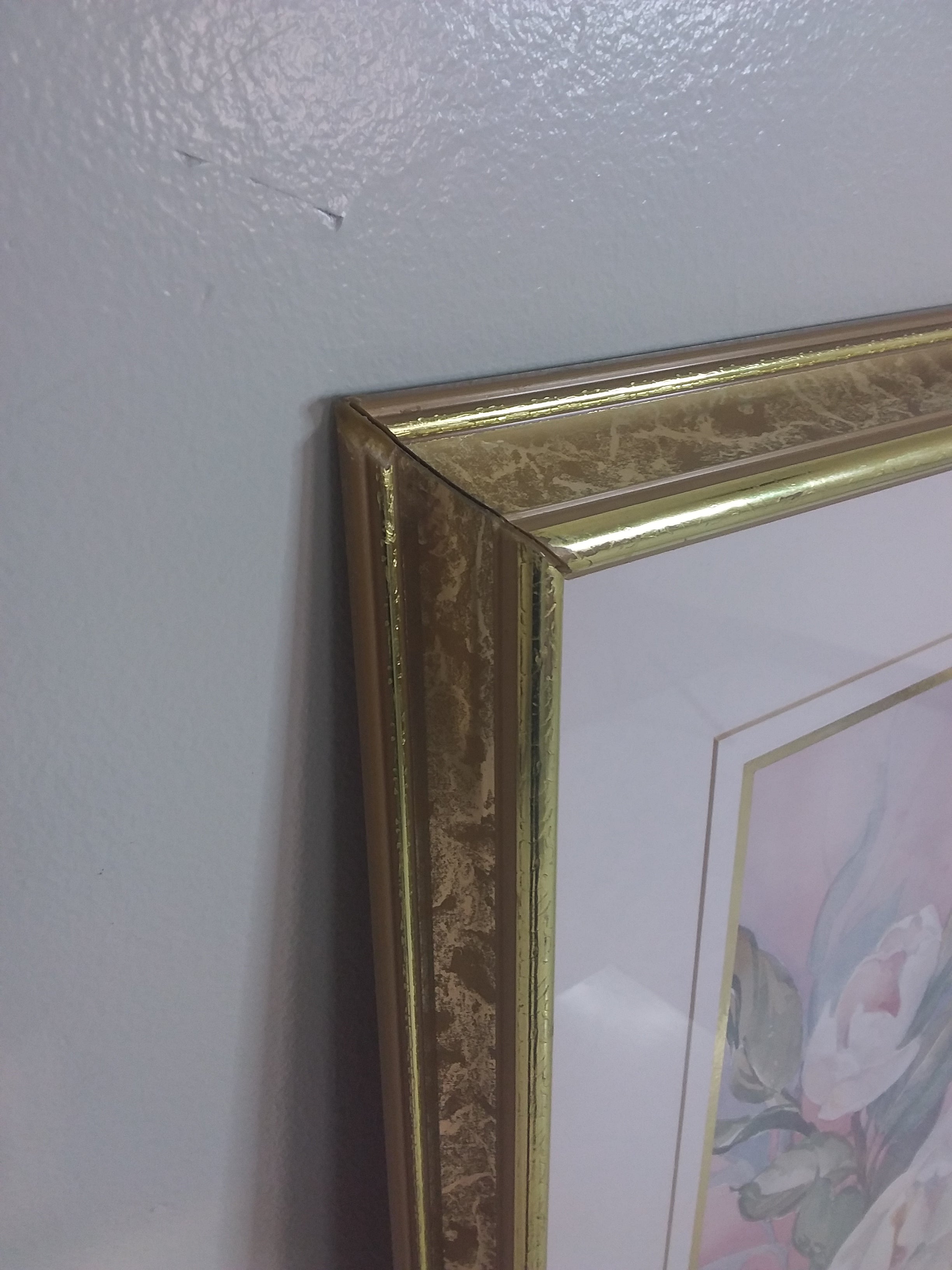 White Flower Gold Framed Painting Habitat ReStore GTA